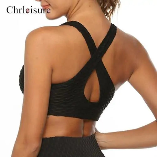 Women Fitness Deep V-neck Backless Breathable Bra