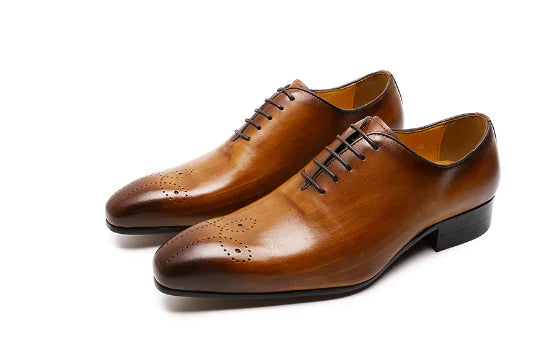 Sapatos Oxford de couro masculino