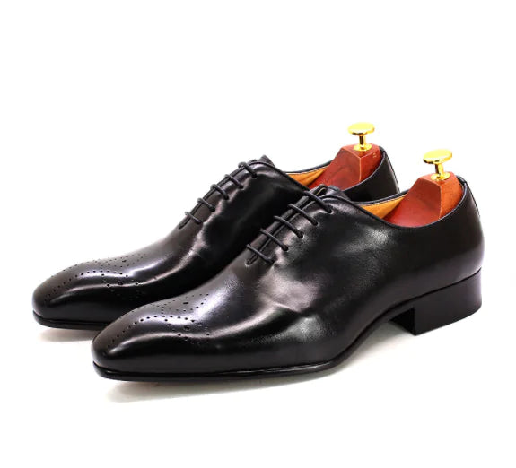 Sapatos Oxford de couro masculino