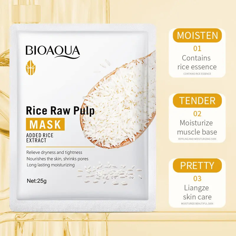 Bioaqua Face Care Sheet Masks Rice Nourishing Moisturizing