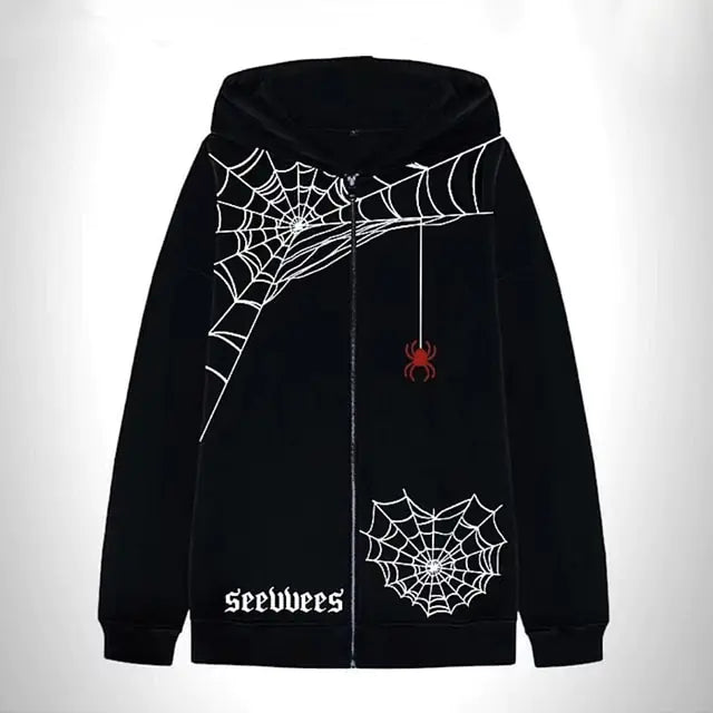 Skeleton Rhinestones Off White Full Zip Hoodie Men/Women Tops