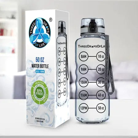 50 oz Clear Sports Water Bottle - High Capacity Hydration