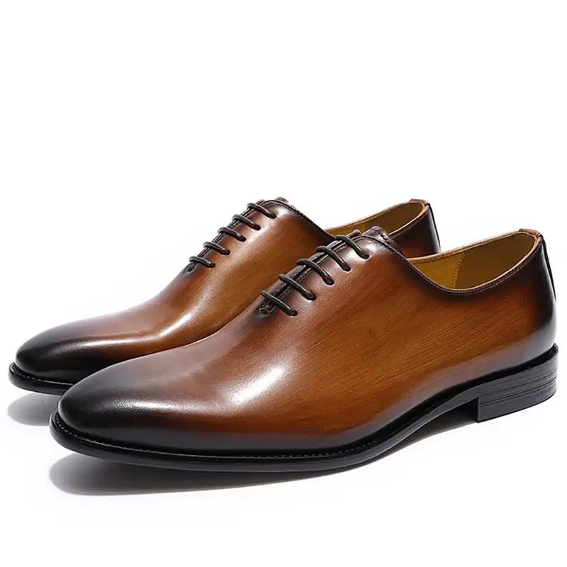 Sapatos Oxford de couro masculino