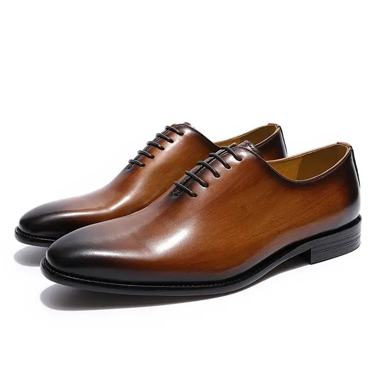 Sapatos Oxford de couro masculino