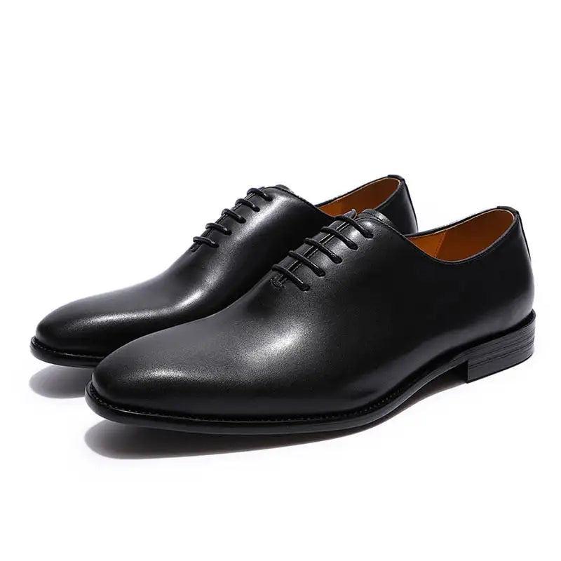 Sapatos Oxford de couro masculino