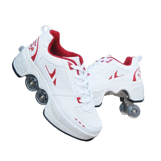 Deformation Roller Shoes 4 Wheels